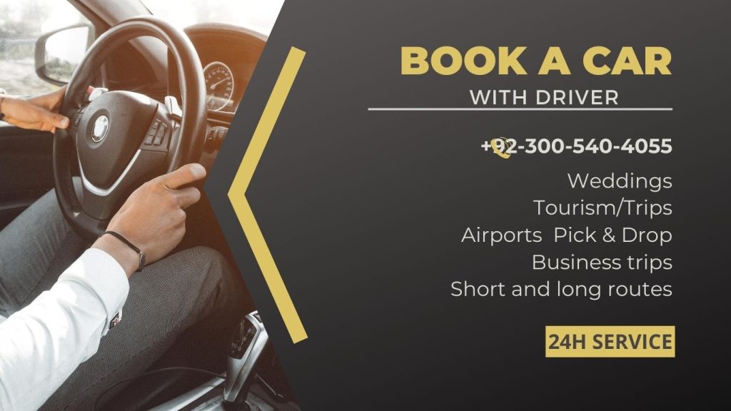 Book a Car to Rent with driver in Lahore