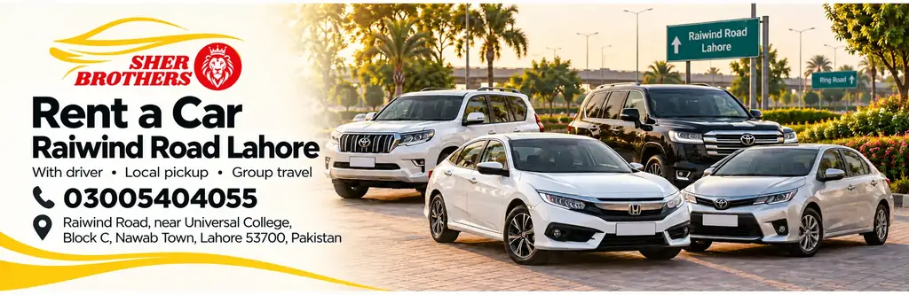 Rent a car Raiwind Road Lahore: Sher Brothers Prado, Land Cruiser, Civic and Corolla with driver